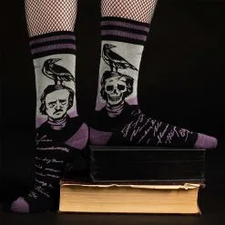 FootClothes Poe The Raven Socks -wizard of oz costume shop the raven poe socks alt 4