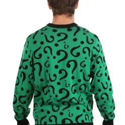 BigWan Apparel Co. The Riddler Adult Christmas Sweater -wizard of oz costume shop the riddler ugly christmas sweater alt 3