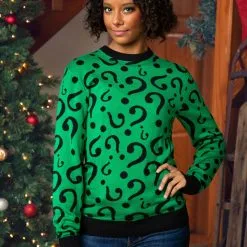 BigWan Apparel Co. The Riddler Adult Christmas Sweater -wizard of oz costume shop the riddler ugly christmas sweater alt 7
