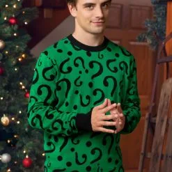 BigWan Apparel Co. The Riddler Adult Christmas Sweater -wizard of oz costume shop the riddler ugly christmas sweater alt 9