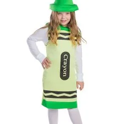 Dress Up America Toddlers Green Crayon Costume
