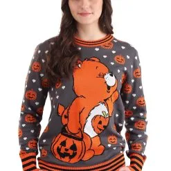 BigWan Apparel Co. Care Bears Trick-or-Sweet Bear Halloween Sweater For Adults -wizard of oz costume shop trick or sweet bear halloween sweater alt 3
