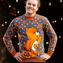BigWan Apparel Co. Care Bears Trick-or-Sweet Bear Halloween Sweater For Adults -wizard of oz costume shop trick or sweet bear halloween sweater alt 5