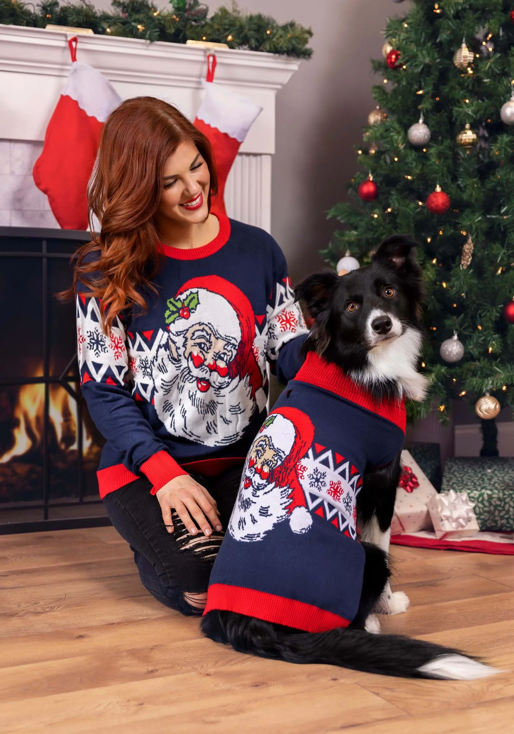 BigWan Apparel Co. Vintage Santa Christmas Sweater For Dogs 3 BigWan Apparel Co. Vintage Santa Christmas Sweater For Dogs - Image 3
