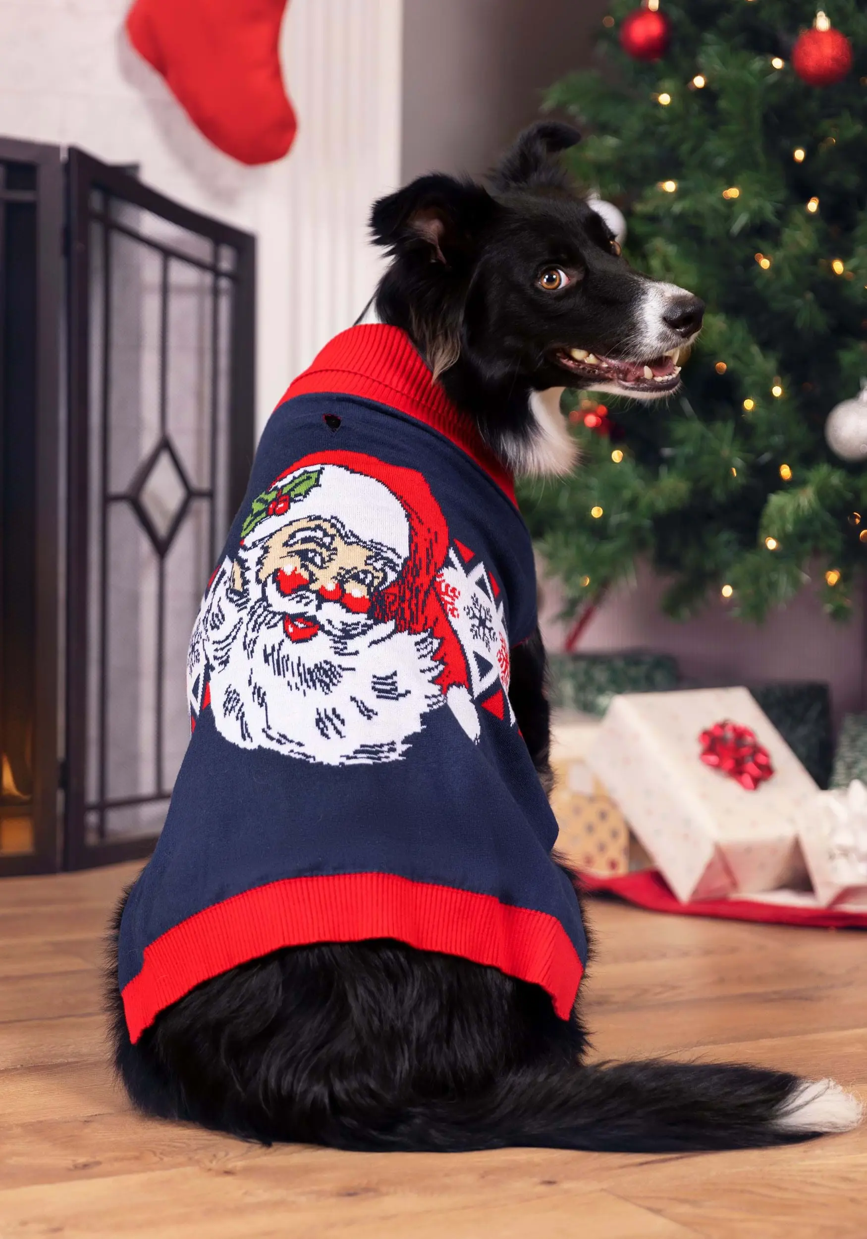 BigWan Apparel Co. Vintage Santa Christmas Sweater For Dogs 1 BigWan Apparel Co. Vintage Santa Christmas Sweater For Dogs