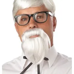 California Costume Collection White Colonel Wig And Moustache Set