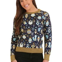 BigWan Apparel Co. Women's Christmas Tree Ornaments Ugly Sweater 11 BigWan Apparel Co. Women's Christmas Tree Ornaments Ugly Sweater -wizard of oz costume shop womens christmas tree ornaments ugly sweater 3