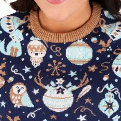 BigWan Apparel Co. Women's Christmas Tree Ornaments Ugly Sweater 12 BigWan Apparel Co. Women's Christmas Tree Ornaments Ugly Sweater -wizard of oz costume shop womens christmas tree ornaments ugly sweater 4