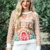 BigWan Apparel Co. Gingerbread House Ugly Christmas Sweater For Adults