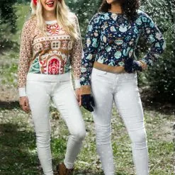 BigWan Apparel Co. Gingerbread House Ugly Christmas Sweater For Adults 15 BigWan Apparel Co. Gingerbread House Ugly Christmas Sweater For Adults -wizard of oz costume shop womens gingerbread house ugly christmas sweater alt 3