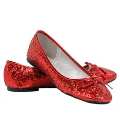 Ellie Red Glitter Costume Flats For Women