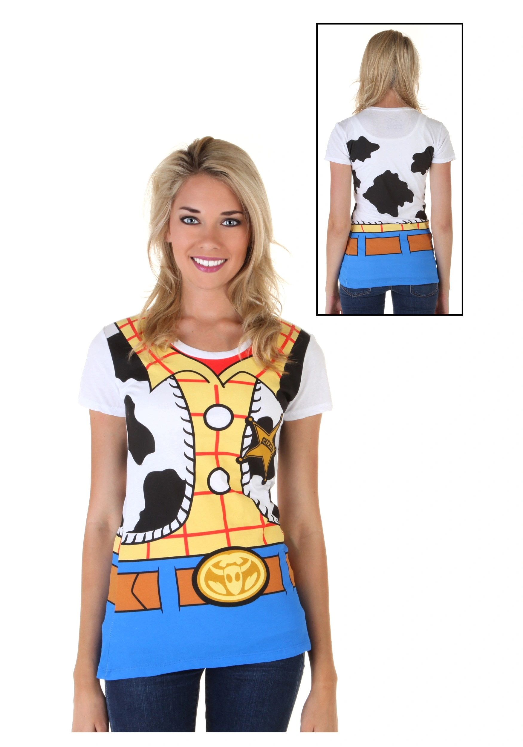 Mighty Fine Disney Women's Toy Story I Am Woody Costume T-Shirt 1 Mighty Fine Disney Women's Toy Story I Am Woody Costume T-Shirt