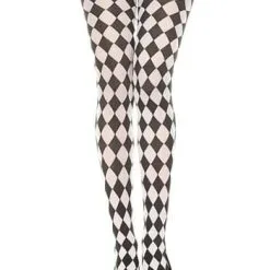 MUSIC LEGS White Diamond Jester Tights For Women